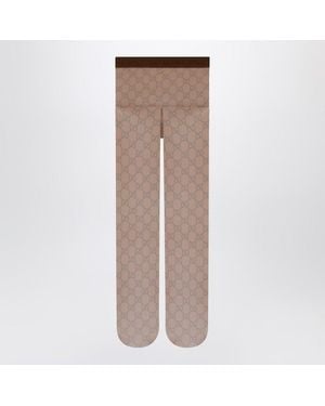 Gucci Nylon Tights With Gg Print - Brown