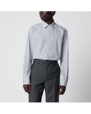 Valentino Ivory/ Striped Shirt With Vlogo - Grey