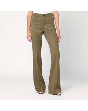 The Attico Military Wool Gabardine Pants - Green
