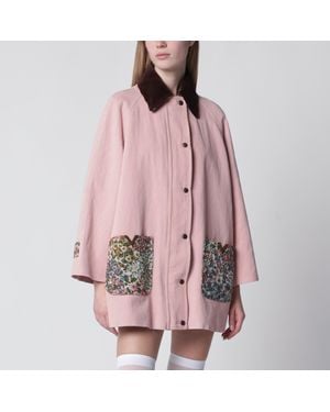 Valentino Denim Caban Jacket - Pink