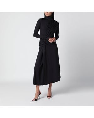 Victoria Beckham Asymmetrical Dress With High Neck - Black