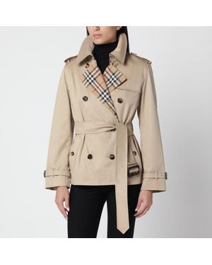 Burberry Honey Cropped Trench Coat - Natural