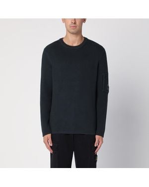 C.P. Company Washed-out Ribbed Jumper - Black