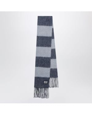 Miu Miu Striped Scarf - Blue