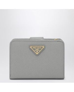 Prada Small Light Saffiano Wallet - Grey