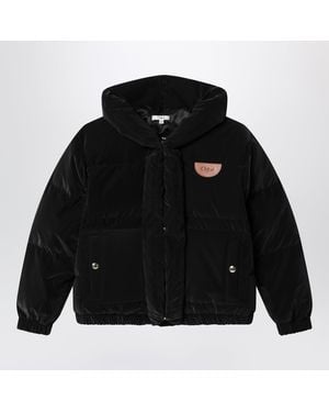 Chloé Down Jacket With Applique - Black