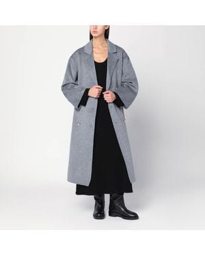 Loulou de Saison Borneo Lds Melange Coat - Blue