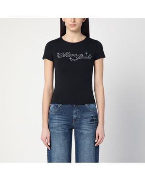 Marc Jacobs T-Shirt With Logo And Micro Crystals - Black