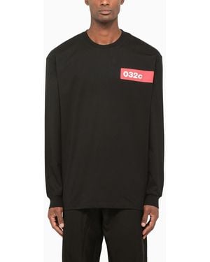 032c Cotton Crew-neck Sweatshirt - Black