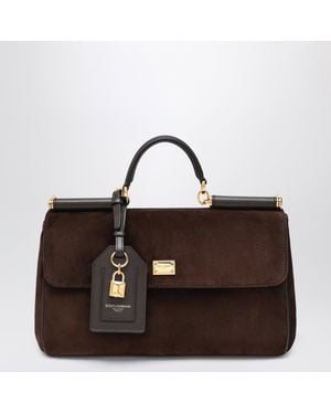 Dolce & Gabbana Suede Leather Bag My Sicily - Brown