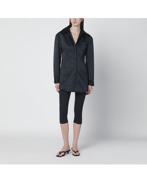 Frankie Shop Satin Shirt Dress - Black