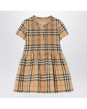 Burberry Check Cotton Dress - Natural