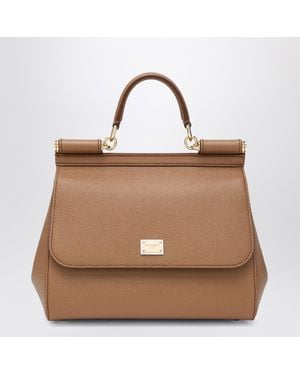 Dolce & Gabbana Große Karamell Sicily Handtasche - Braun