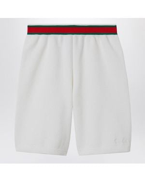 Gucci Shorts With Web Ribbon - White