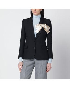 Valentino Single-breasted Jacket With Bow - Black