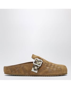 Burberry Urchin Clogs Aus Wildleder Mit Check-Muster - Natur