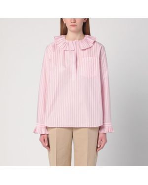 Philosophy Blusa a righe con rouches - Rosa