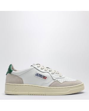 Autry Medalist Sneakers In /green Leather And Suede - White