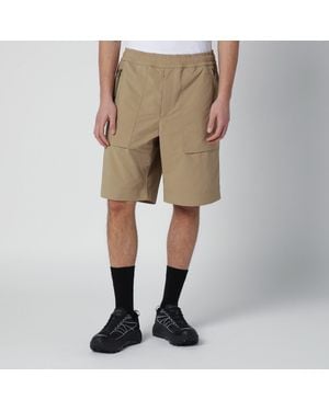 Moncler Technical Froissé Bermuda Shorts - Natural