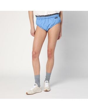 Miu Miu Sapphire Blue Briefs In Poplin
