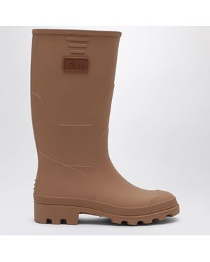 Chloé Thrush Rubber Rain Boots - Brown