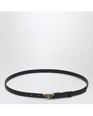 Prada Gürtel Aus Schwarzem Saffiano-Leder Mit Dreieckslogo