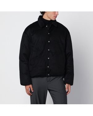 Soft Goat Wool And Cashmere Down Jacket - Black