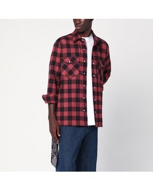Destin Antique Plaid Wool Shirt - Red