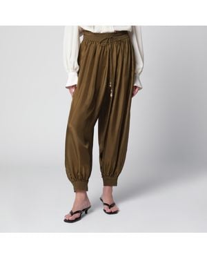 Zimmermann Silk Habotai Harem Pants - Green