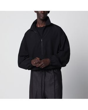 Fear Of God Ripstop Wool Jacket With Half Zip - Black