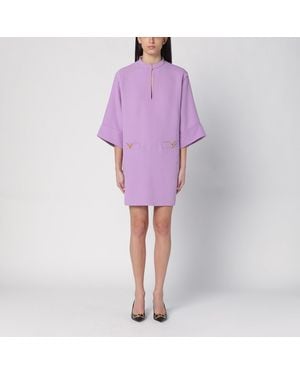 Valentino Lilac Silk Mini Dress - Purple