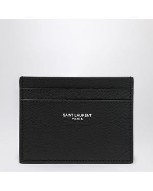 Saint Laurent Leather Cardholder - Black
