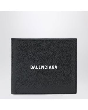 Balenciaga Horizontal Wallet With Logo - Black