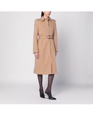 McQueen Trench Coat With Belt - Natural