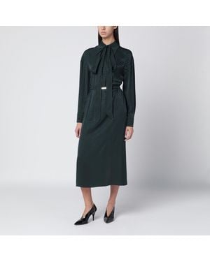 Gucci Gg Jacquard Silk Wrap Dress - Black