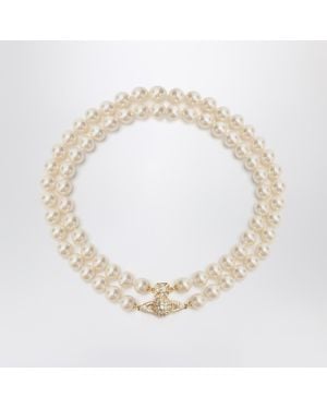 Vivienne Westwood Choker Graziella With Synthetic Pearls - Metallic