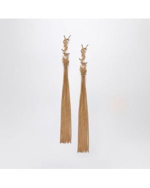 Saint Laurent Boucles D'Oreilles Pendantes Cassandre Dorées - Métallisé