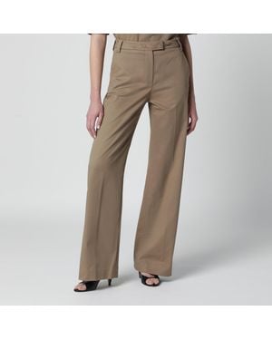 Thelatest Cognac Cotton Palazzo Trousers - Brown