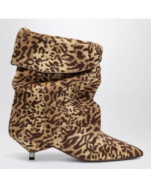 Isabel Marant Animal-Print Calf Hair Ankle Boots - Brown