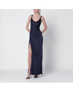 Versace Viscose Jersey Evening Dress - Blue