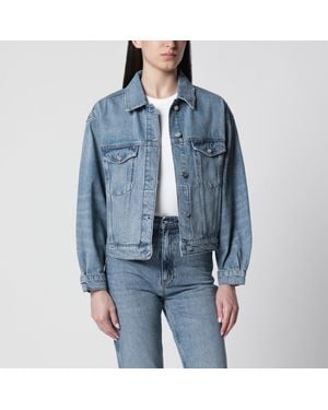 Anine Bing Quincy Washed Denim Jacket - Blue