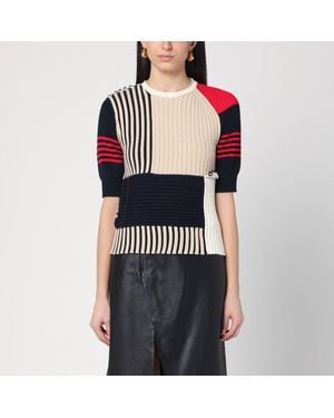 Bottega Veneta Ed Striped Cotton Jumper - Black