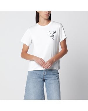 Weekend by Maxmara Cotton Jersey T-Shirt With Embroidered Graphic - White