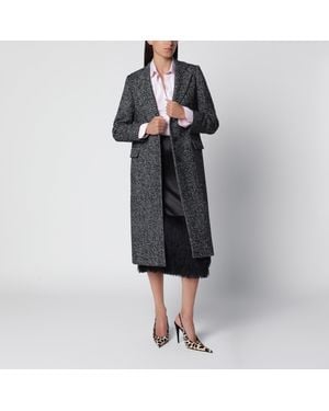 Tagliatore Single-Breasted Herringbone Coat - Black