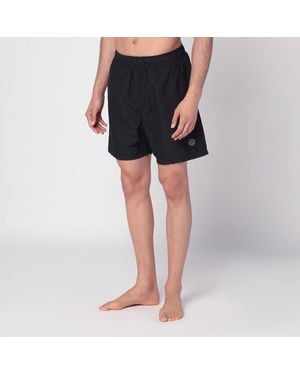 Stone Island Swim Shorts With Logo Patch - Black