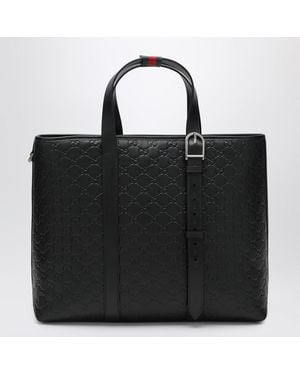 Gucci Grand Cabas Gg Emblem - Noir