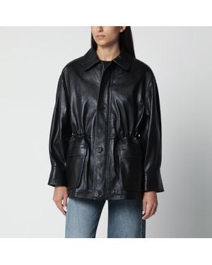 Arma Maeve Leather Drawstring Jacket - Black