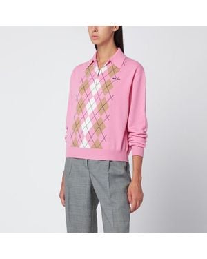 Miu Miu Cashmere Polo With Zip - Red