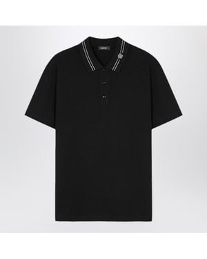 Versace Polo Shirt With Medusa Embroidery - Black