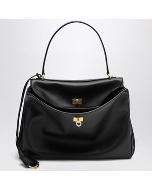 Balenciaga Borsa rodeo media nera in pelle di vitello liscia - Nero